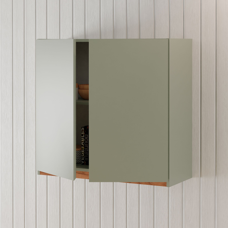 Шкаф навесной, 80х32х75, Малага, кухонный модуль, кухонный гарнитур, в ванну и кухню, зеленый, Dipriz