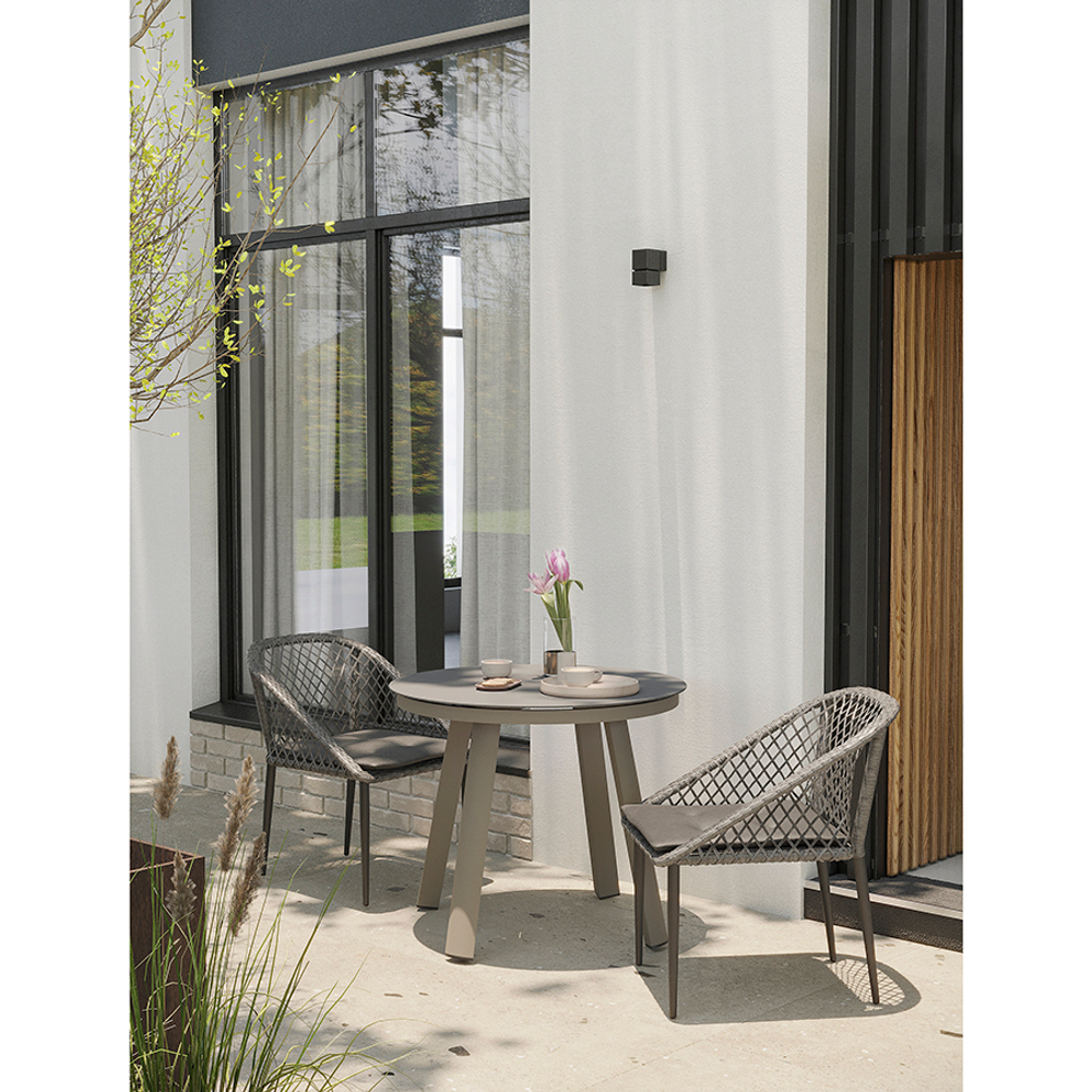 Стол обеденный leif, D90 см, серо-бежевый