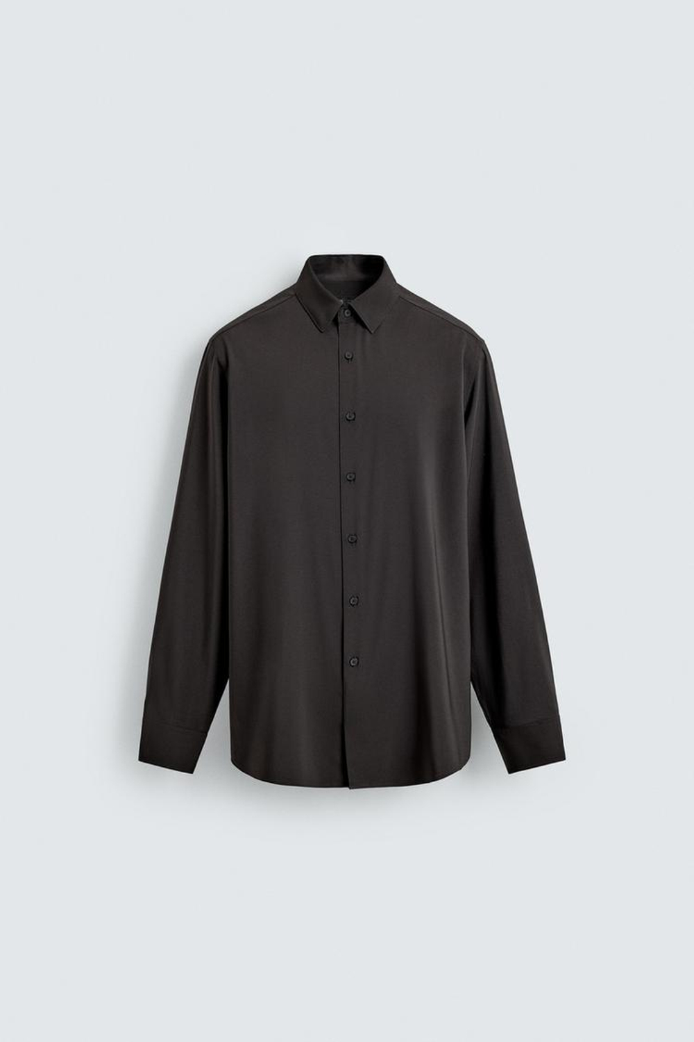 ZARА РУБАШКА СТРУЯЩЕГОСЯ ПОКРОЯ ИЗ СМЕСОВОЙ ШЕРСТИ - LIMITED EDITION, КОРИЧНЕВЫЙ