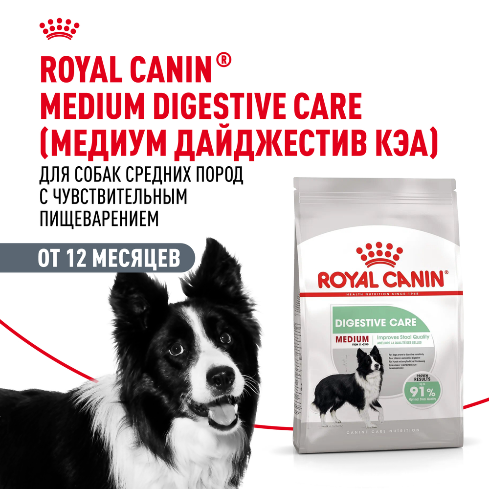 Royal Canin Medium Digestive Care Медиум Дайджестив кэа Корм сухой для взрослых собак средних размеров с чувствительным пищеварением 10кг