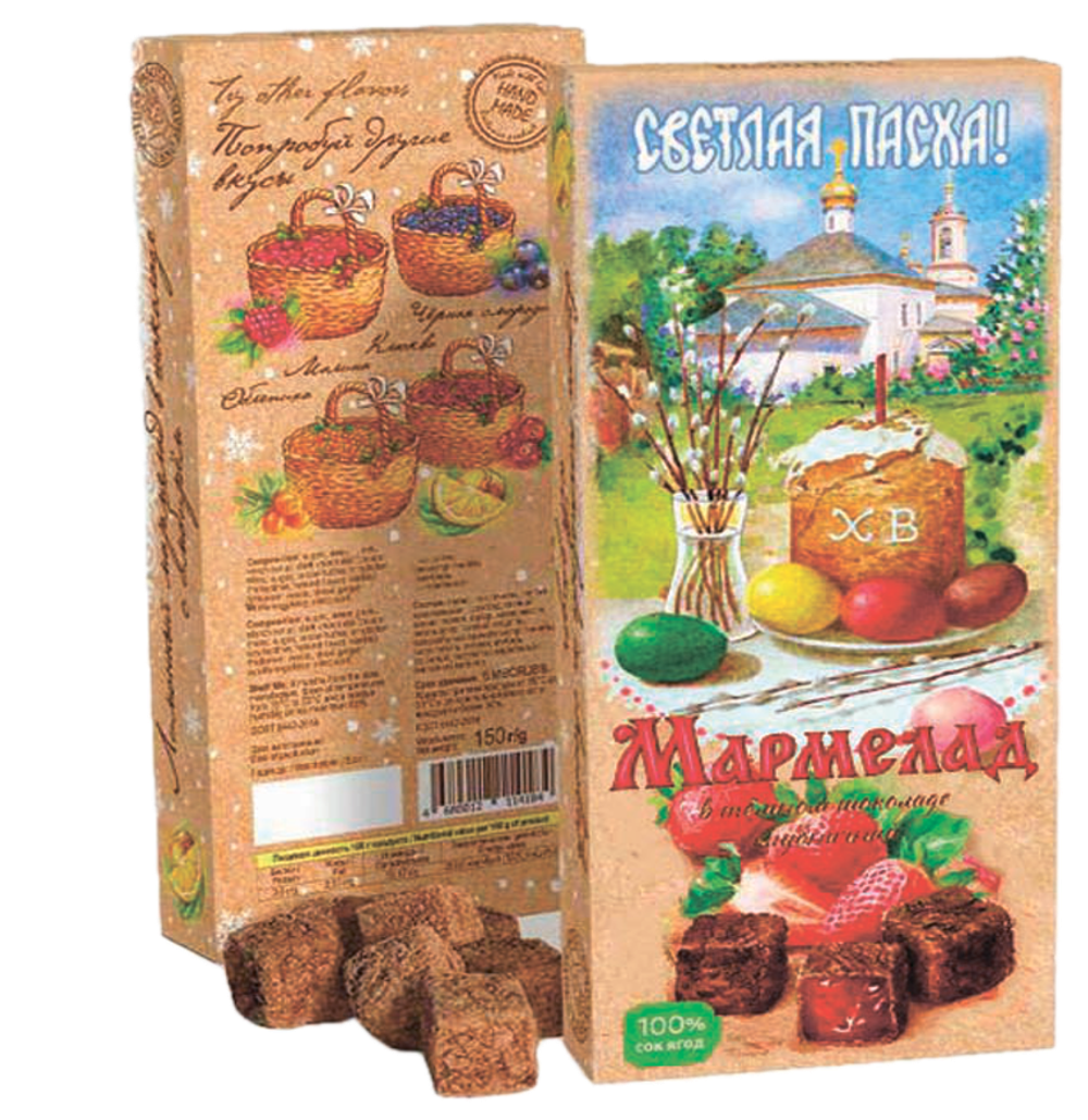 МАРМЕЛАД ПАСХАЛЬНЫЙ 150 г клубничный в темном шоколаде