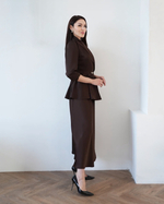 Юбка "В шелках" шоколадная макси