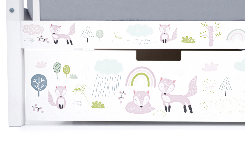 Детская кровать тахта Бельмарко Svogen белый лисята