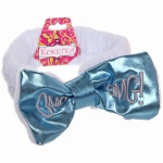 Повязка на голову «Кокетка - Omg!», цвет черный, голубой, розовый и бежевый, 20*5см (упаковка белый ZIP пакет)