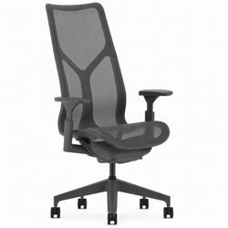 Кресло Herman Miller Cosm, высокая спинка, цвет Carbon, регулируемые подлокотники