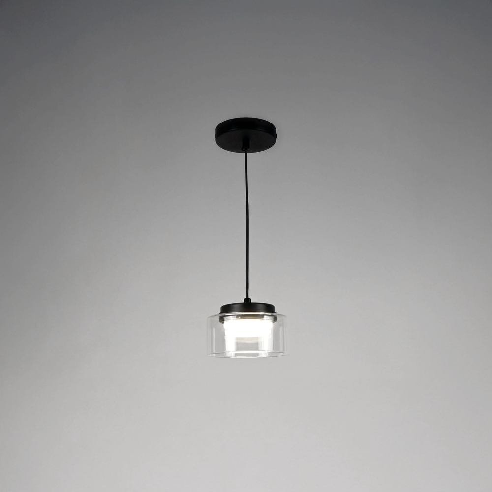 740117 Подвес FICO II 1х12W GX53 ЧЕРНЫЙ/ПРОЗРАЧНЫЙ