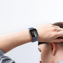 Магнитный ремешок синего цвета от Dux Ducis для смарт часов Apple Watch 38, 40, 41, 42мм, серия Strap (BL Series)