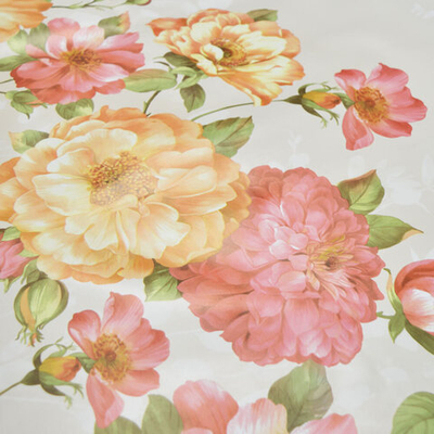 Клеенка столовая DEKORAMA 140см*20м "Цветы на бежевом"