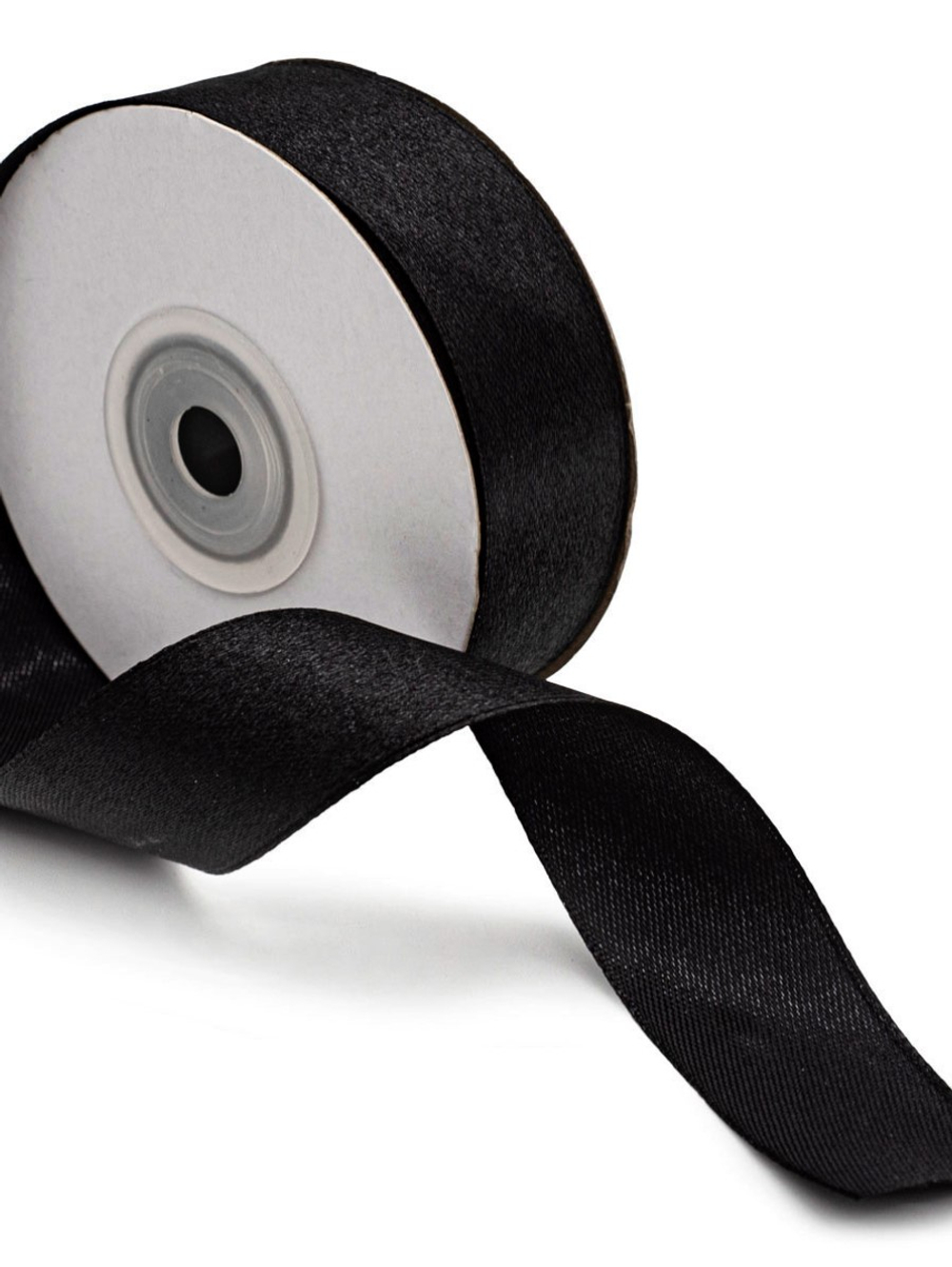 Лента атласная 2,5 см х 22.86 см черная, 1 шт