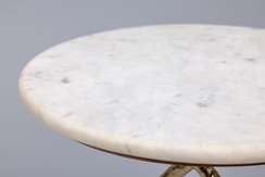 Кофейный столик Oval, Ø38х61 см, белый мрамор, золотая ножка