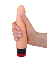 Телесный вибратор-реалистик со встроенным пультом управления - 16,5 см. (Цвет: телесный)