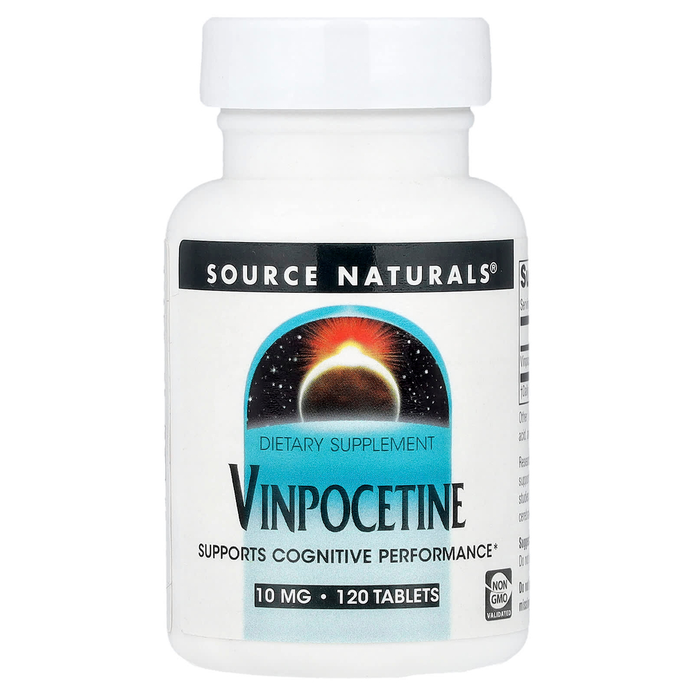 Source Naturals, винпоцетин, 10 мг, 120 таблеток