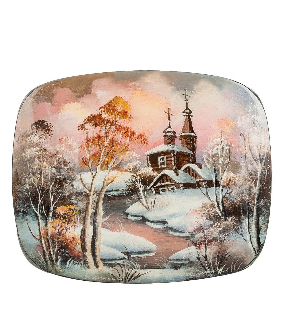 ШК-25/ 3-A Шкатулка «Деревушка» Хомин И.