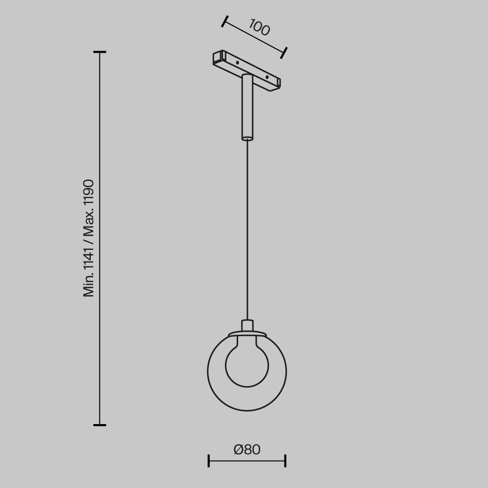 Трековый подвесной светильник Bubble Basity 4Вт 360°