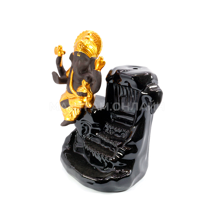 Подставка под стелющиеся благовония Ганеш символ процветания через мудрость 15 см