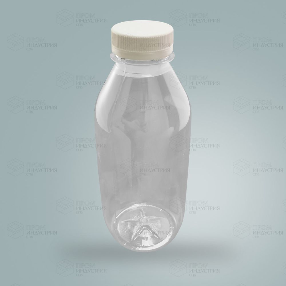 Бутылка ПЭТ 0,5 л круглая прозрачная широкое горло 38 мм c крышкой