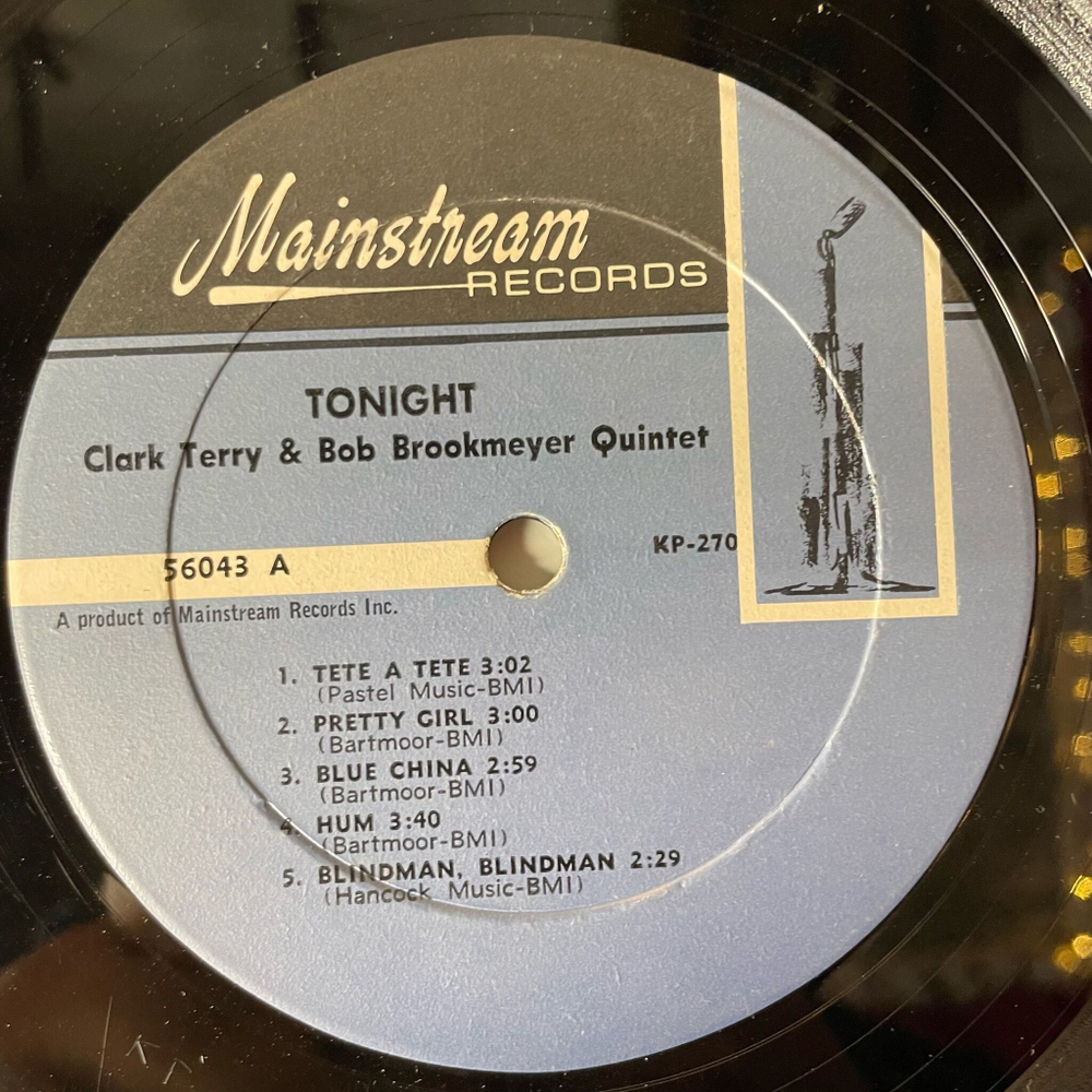 Винтажная виниловая пластинка LP Clark Terry, Bob Brookmeyer Quintet, Tonight (USA 1965)