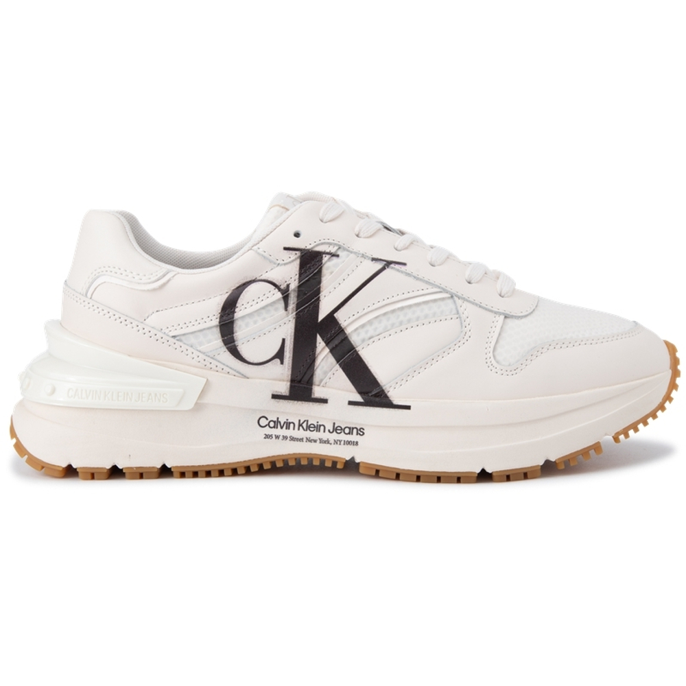 CK/Calvin Klein thick-soled sports print low-cut daddy shoes men's beige