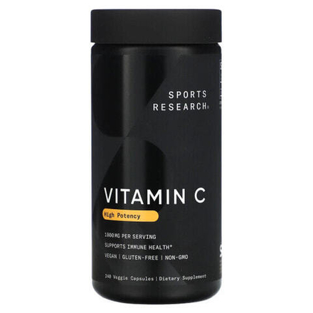 Витамин C Sports Research, Витамин C, 1000 мг, 240 вегетарианских капсул