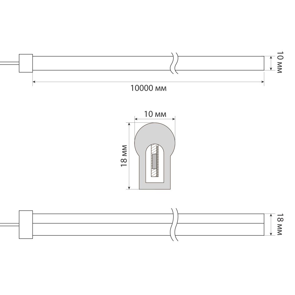 ULS-N22 10M-RGB-1.5M IP67 RRP100C01 Комплект светодиодной ленты 10 м. IP67. RGB. Cетевой шнур 1.5 м с контроллером. TM Uniel