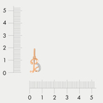 Подвеска-буква "В"  из розового золота 585 пробы с фианитами для женщин (арт. 10081200)