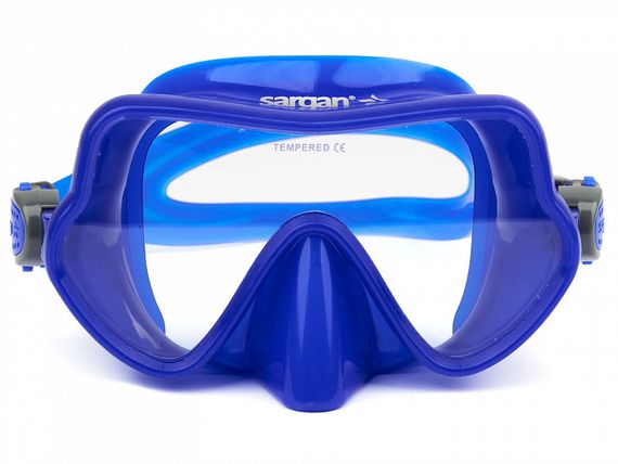 Набор маска+трубка в сумке Sargan Баттерфляй-М черный/синий