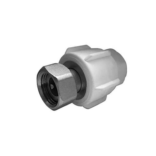 Муфта ПП 20-3/4'', с накидной гайкой, белая, Политэк