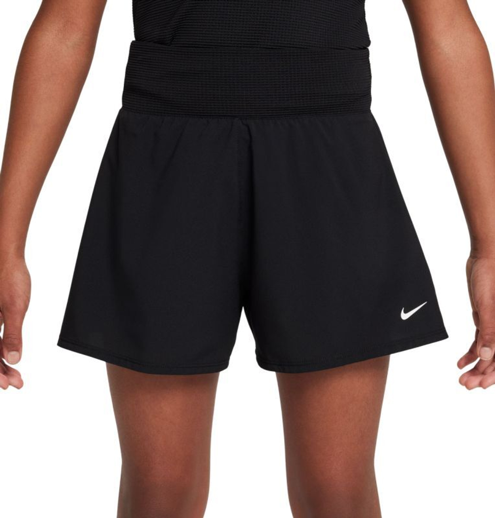 Шорты для девочки теннисные Nike Girls Dri-FIT - чёрные/белые
