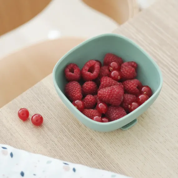 Миска из силикона Beaba Silicone Bowl With Suction Sage Green