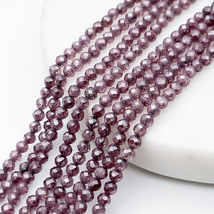 Фианит (кубический цирконий), цвет какао, размер 3 мм, цена за нить около 130 шт (38 см)