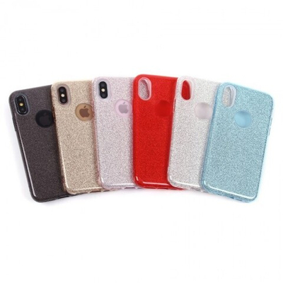 Чехол ТПУ с блестками для iPhone XS, 010028 Голубой