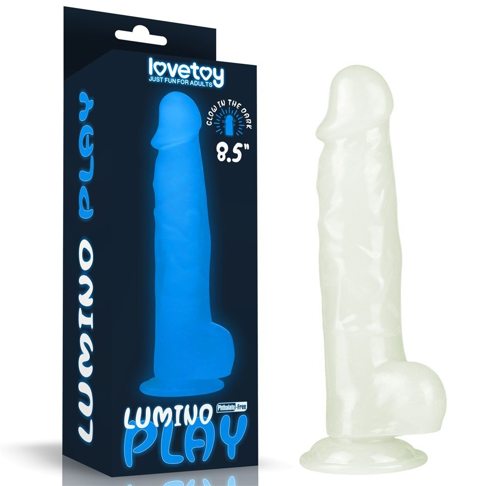 Прозрачный, светящийся в темноте фаллоимитатор Lumino Play Dildo - 21,5 см. (Цвет: прозрачный)