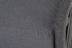 "Лугано" диван 3-местный плетеный из роупа, каркас алюминий темно-серый (RAL7024) муар, роуп темно-серый круглый, ткань темно-серая YB25-0027