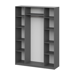 Шкаф распашной (9 полок + штанга) ШК 5 (1600), Графит