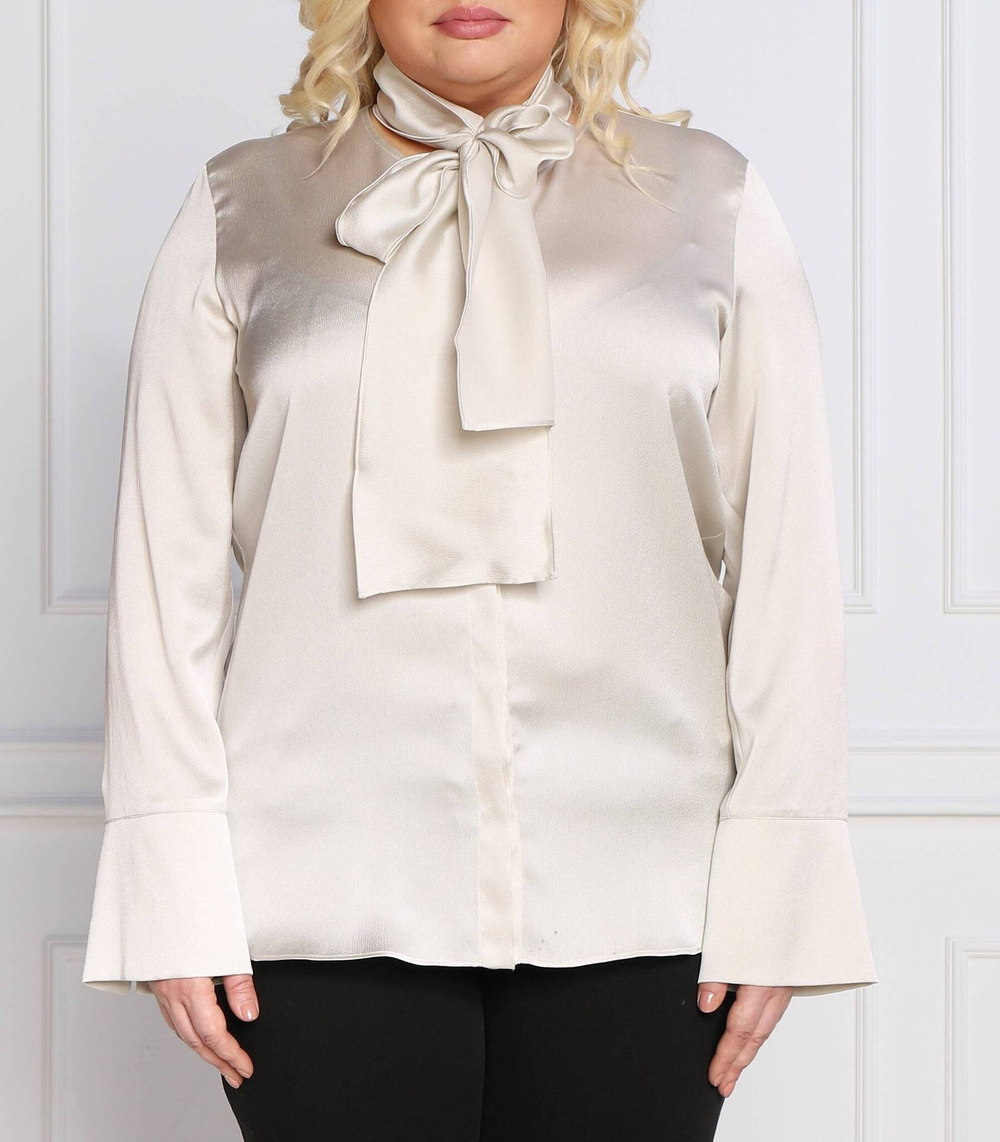 сатиновая блузка fascia plus size Persona by Marina Rinaldi - песочный(1193312)
