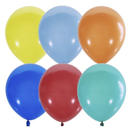 Воздушные шары Латекс Оксидентл, пастель ассорти, 100 шт. размер 2" #100628