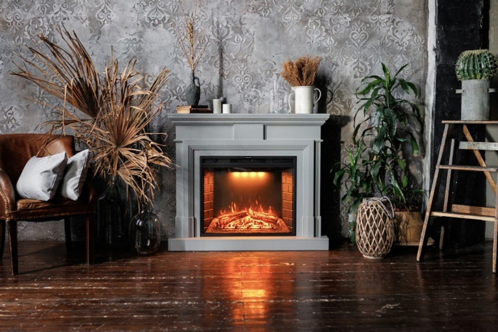 Каминокомплект Coventry Graphite Grey - Серый графит с очагом Jupiter FX New