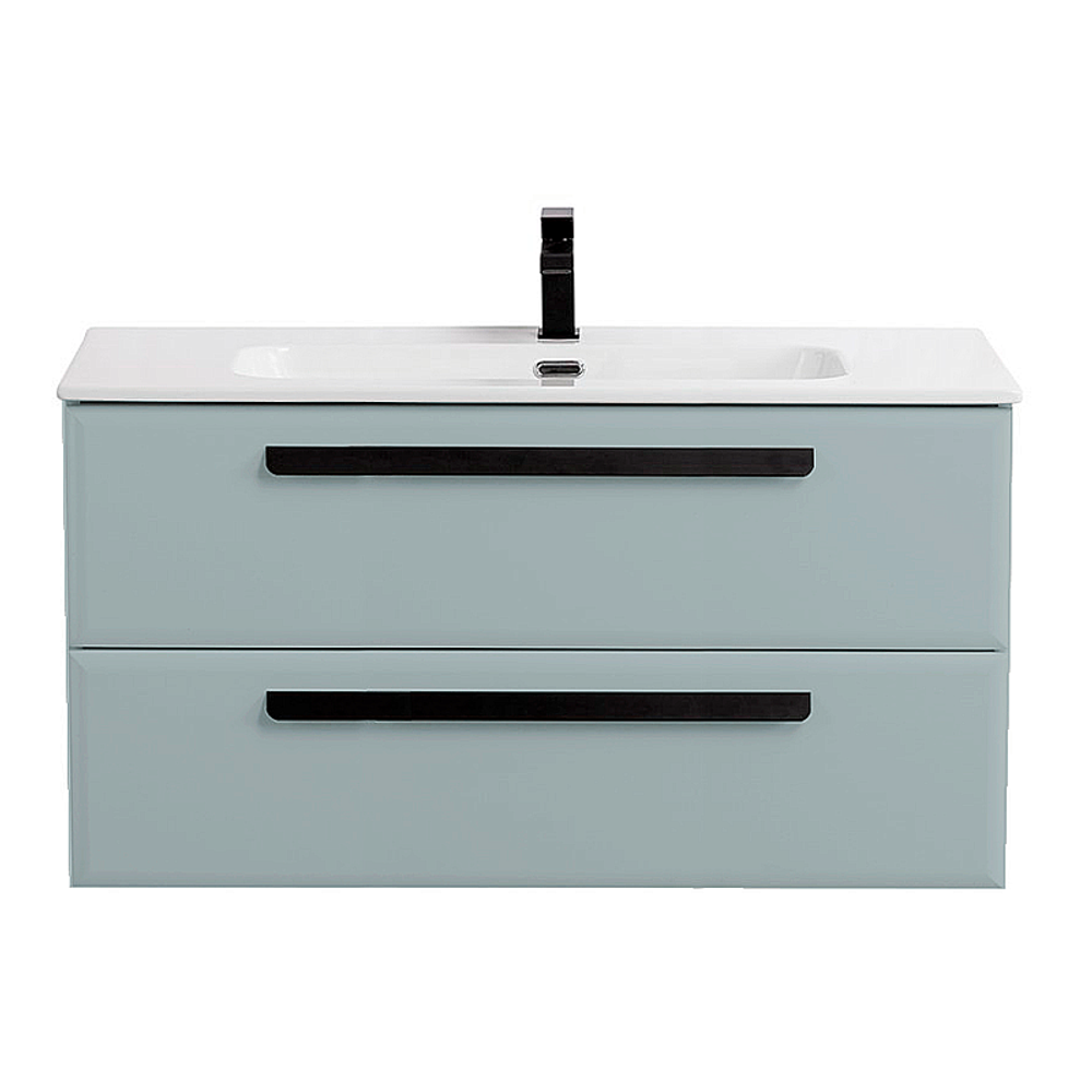 Тумба с раковиной Cezares ECO-CER-N-1200-2C-SO-GAO-P+CZR-8095-120 Серо-голубая матовая