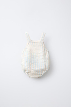 ZARA КОМБИНЕЗОН В ПОЛОСКУ, ЭКРЮ