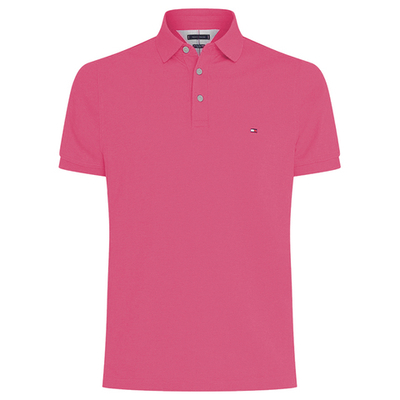 Мужское теннисное поло Tommy Hilfiger Core 1985 Slim Polo - deep crimson fruit