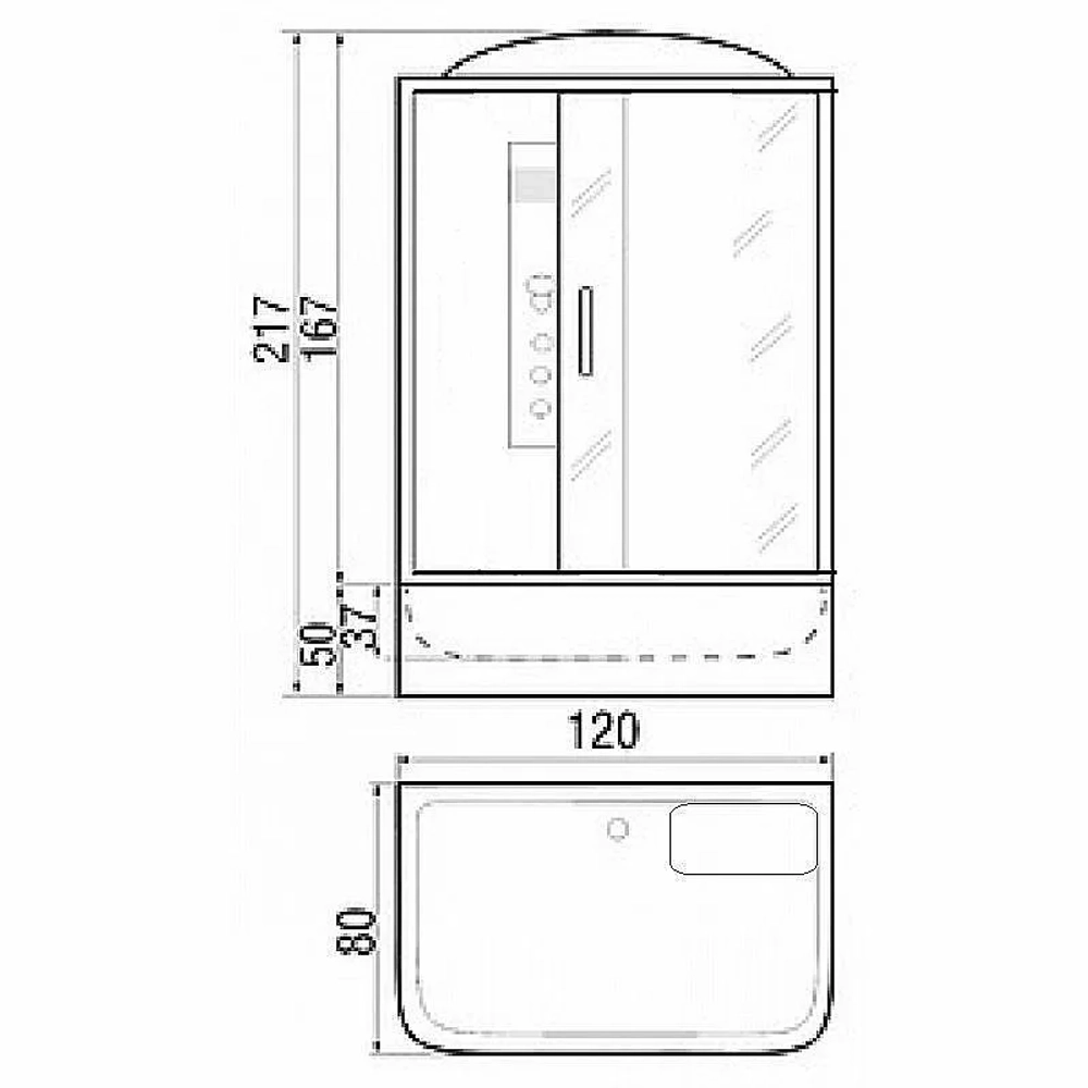 Душевая кабина RIVER VITIM 120/80/50 матовая