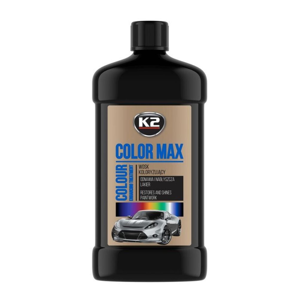 ПОДКРАШИВАЮЩИЙ ВОСК ДЛЯ КУЗОВА &quot;К2&quot; COLOR MAX ЧЕРНЫЙ 500ML