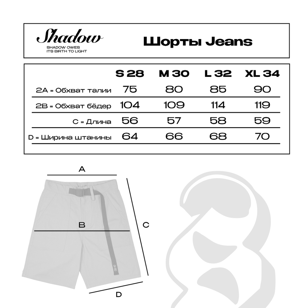 Шорты джинсовые SHADOW DENIM голубые