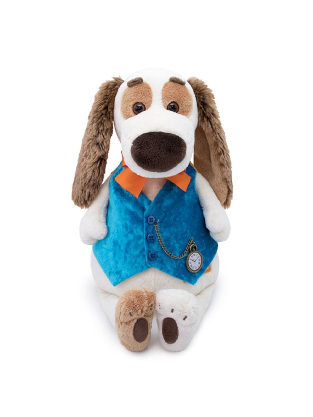 Мягкая игрушка Бартоломей в жилете с часами 27 см