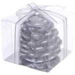 Свеча новогодняя «Лесная шишка» 6,7*6,7*5 см, Серебро