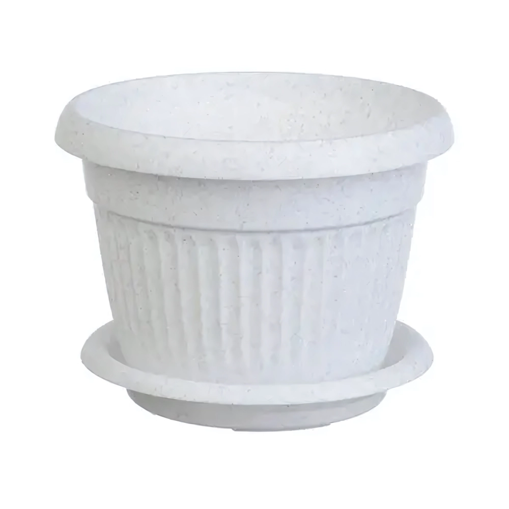 Кашпо ЛИВИЯ D320мм 11л с поддоном Мраморный 0,25,32х0,32м