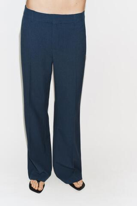 ZARA БРЮКИ ПРЯМОГО КРОЯ С НИЗКОЙ ПОСАДКОЙ, СИНИЙ