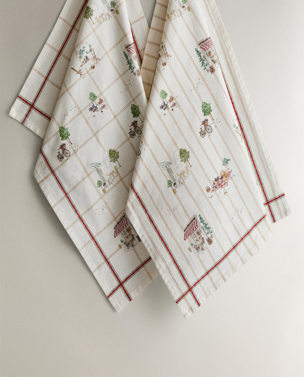 Zara Home кухонное полотенце из хлопка, цветочный мотив, 60 40 см (комплект 2 шт.) · 7290/026