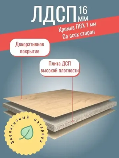 ЛДСП Мебельная деталь 450*760 мм цвет Белый 16 мм