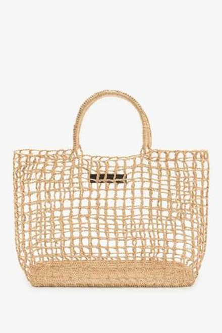 ZARA СУМКА-ТОУТ ИЗ РАФИИ - LIMITED EDITION, СВЕТЛО-БЕЖЕВЫЙ